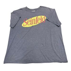Seinfeld Shirt TV Show Distressed Logo Officially Licenced Tee Navy Mens XXL